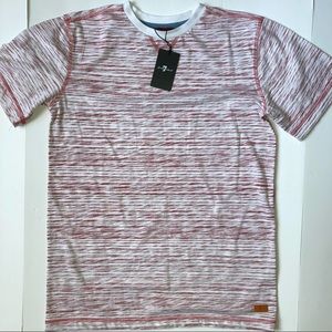 NWT 7 For All Mankind Crew Neck Tee Cream/Red XL (Boys)